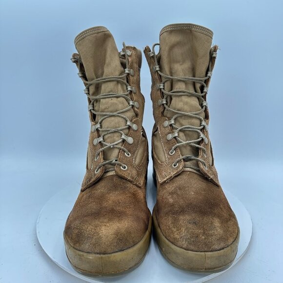 Belleville Men Size 11.5R Brown Khaki Suede Canvas Vibram Sole Hiking Boot - Picture 2 of 11